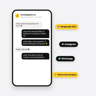 servicio chatbot ventas instagram whatsapp